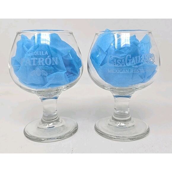 1990's Clear Patron Tequila - Cas Gallardo Fairview Height IL Snifter Glass U273 - Picture 1 of 7